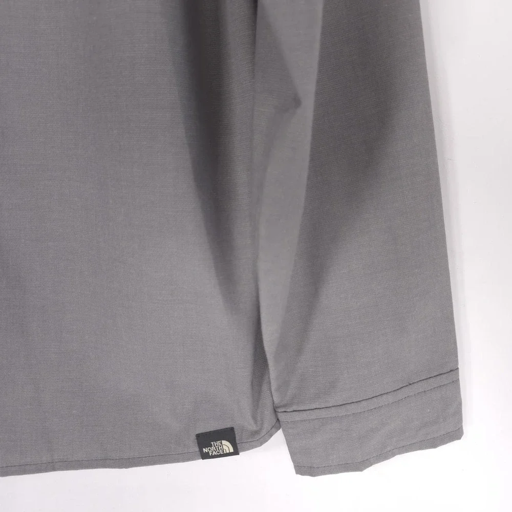 THE NORTH FACE Men's Button Up Shirt LARGE Gray Long Sleeve Outdoor Hiking